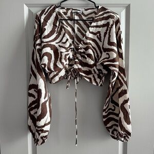 ASOS Design Long Sleeve Zebra Print Top